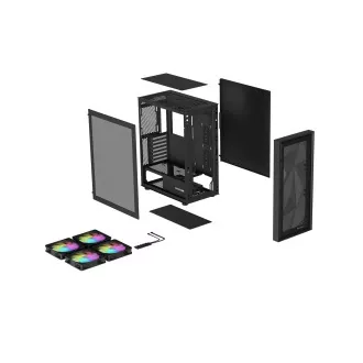 Genesis DIAXID 605 ARGB/Midi Tower/Transpar/Schwarzes Computergehäuse