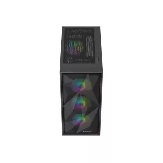 Genesis DIAXID 605 ARGB/Midi Tower/Transpar/Schwarzes Computergehäuse