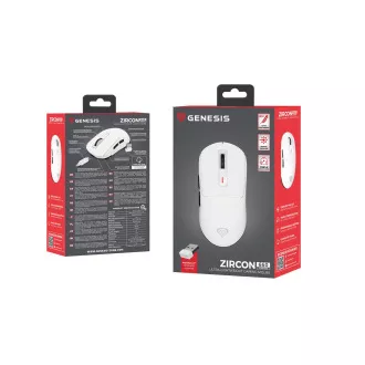 Genesis Gaming Maus ZIRCON 660/Gaming/Optisch/12.000 DPI/Kabellos/Kabellos/Weiß Genesis Gaming Maus ZIRCON 660/Gaming/Optisch/12.000 DPI/Kabellos/Kabellos/Weiß