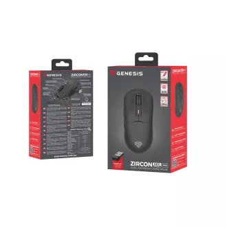 Genesis Gaming Maus ZIRCON 660 PRO/Deutsch/Optisch/Rechtshänder/26.000 DPI/Drahtlos Kabellos/Schwarz Genesis Gaming Maus ZIRCON 660 PRO/Deutsch/Optisch/Rechtshänder/26.000 DPI/Drahtlos Kabellos/Schwarz