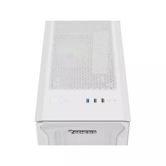 Computergehäuse Genesis IRID 503 ARGB LITE/Mini Tower/Transparent/Weiß