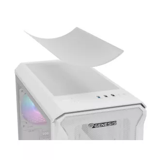 Computergehäuse Genesis IRID 503 ARGB LITE/Mini Tower/Transparent/Weiß
