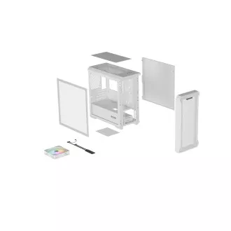 Computergehäuse Genesis IRID 503 ARGB LITE/Mini Tower/Transparent/Weiß