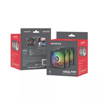 Lüfter Genesis OXAL 120 ARGB, 3er-Pack, schwarz Lüfter Genesis OXAL 120 ARGB, 3er-Pack, schwarz