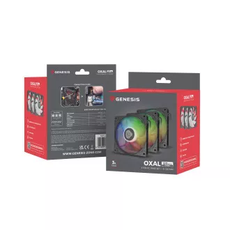 Lüfter Genesis OXAL 120 ARGB, 3er-Pack, schwarz Lüfter Genesis OXAL 120 ARGB, 3er-Pack, schwarz