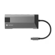 Natec Multiport-Adapter FOWLER PLUS HUB 8v1, USB 3.0 3X, HDMI 4K, USB-C PD, RJ45, SD, MICRO