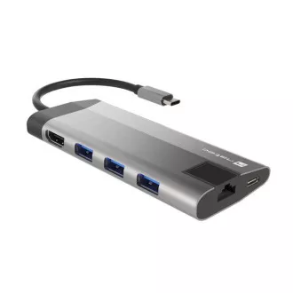 Natec Multiport-Adapter FOWLER PLUS HUB 8v1, USB 3.0 3X, HDMI 4K, USB-C PD, RJ45, SD, MICRO Natec Multiport-Adapter FOWLER PLUS HUB 8v1, USB 3.0 3X, HDMI 4K, USB-C PD, RJ45, SD, MICRO