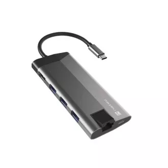 Natec Multiport-Adapter FOWLER PLUS HUB 8v1, USB 3.0 3X, HDMI 4K, USB-C PD, RJ45, SD, MICRO Natec Multiport-Adapter FOWLER PLUS HUB 8v1, USB 3.0 3X, HDMI 4K, USB-C PD, RJ45, SD, MICRO