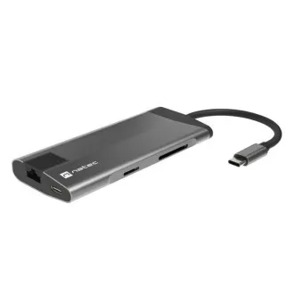 Natec Multiport-Adapter FOWLER PLUS HUB 8v1, USB 3.0 3X, HDMI 4K, USB-C PD, RJ45, SD, MICRO Natec Multiport-Adapter FOWLER PLUS HUB 8v1, USB 3.0 3X, HDMI 4K, USB-C PD, RJ45, SD, MICRO