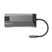 Natec Multiport-Adapter FOWLER PLUS HUB 8v1, USB 3.0 3X, HDMI 4K, USB-C PD, RJ45, SD, MICRO