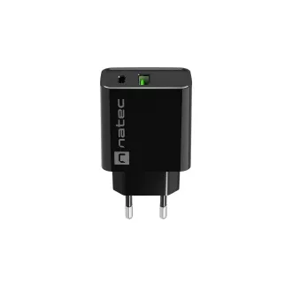 Universal-Ladegerät Natec RIBERA 20W 1X USB-A 1X USB-C, schwarz Universal-Ladegerät Natec RIBERA 20W 1X USB-A 1X USB-C, schwarz
