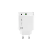 Universal-Ladegerät Natec RIBERA 20W 1X USB-A   1X USB-C, weiß