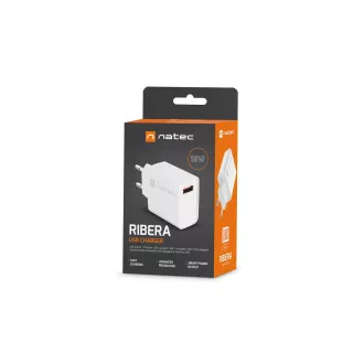 Universal-Ladegerät Natec RIBERA 18W 1X USB-A, weiß Universal-Ladegerät Natec RIBERA 18W 1X USB-A, weiß