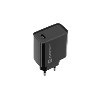 Natec RIBERA 20W 1X USB-C Universal-Ladegerät, schwarz