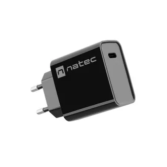Natec RIBERA 20W 1X USB-C Universal-Ladegerät, schwarz