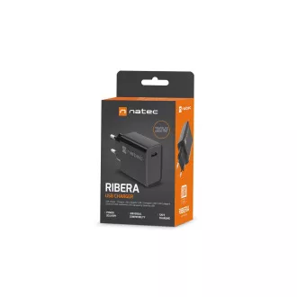 Natec RIBERA 20W 1X USB-C Universal-Ladegerät, schwarz