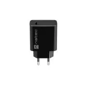 Natec RIBERA 20W 1X USB-C Universal-Ladegerät, schwarz