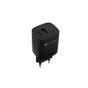 Universal USB-Ladegerät Natec RIBERA GaN 30 W, 1X USB-A, 1X USB-C, schwarz