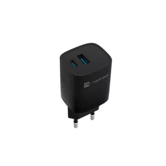 Universal USB-Ladegerät Natec RIBERA GaN 30 W, 1X USB-A, 1X USB-C, schwarz Universal USB-Ladegerät Natec RIBERA GaN 30 W, 1X USB-A, 1X USB-C, schwarz