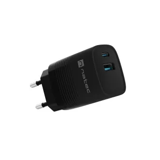 Universal USB-Ladegerät Natec RIBERA GaN 30 W, 1X USB-A, 1X USB-C, schwarz Universal USB-Ladegerät Natec RIBERA GaN 30 W, 1X USB-A, 1X USB-C, schwarz