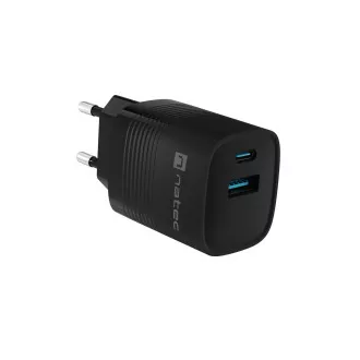 Universal USB-Ladegerät Natec RIBERA GaN 30 W, 1X USB-A, 1X USB-C, schwarz Universal USB-Ladegerät Natec RIBERA GaN 30 W, 1X USB-A, 1X USB-C, schwarz