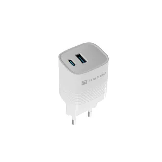 Universal USB-Ladegerät Natec RIBERA GaN 30W, 1X USB-A, 1X USB-C, Weiß Universal USB-Ladegerät Natec RIBERA GaN 30W, 1X USB-A, 1X USB-C, Weiß