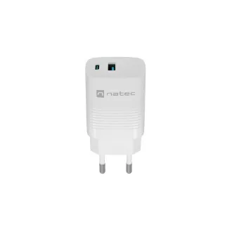 Universal USB-Ladegerät Natec RIBERA GaN 30W, 1X USB-A, 1X USB-C, Weiß Universal USB-Ladegerät Natec RIBERA GaN 30W, 1X USB-A, 1X USB-C, Weiß