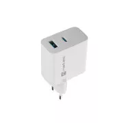 Universal USB-Ladegerät Natec RIBERA GaN 45W, 1X USB-A, 1X USB-C, weiß