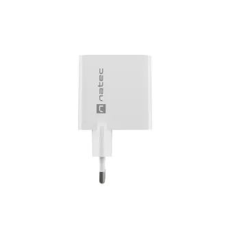Universal USB-Ladegerät Natec RIBERA GaN 45W, 1X USB-A, 1X USB-C, weiß
