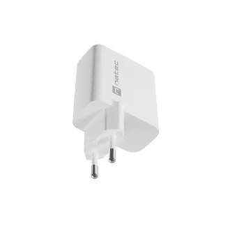 Universal USB-Ladegerät Natec RIBERA GaN 45W, 1X USB-A, 1X USB-C, weiß