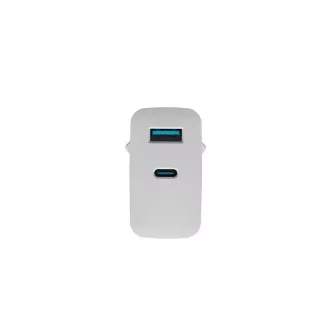Universal USB-Ladegerät Natec RIBERA GaN 45W, 1X USB-A, 1X USB-C, weiß
