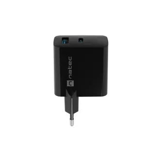 Universal USB-Ladegerät Natec RIBERA GaN 45W, 1X USB-A, 1X USB-C, schwarz Universal USB-Ladegerät Natec RIBERA GaN 45W, 1X USB-A, 1X USB-C, schwarz