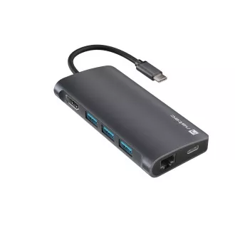 Natec Multiport-Adapter FOWLER 2 3X USB 3.0 HUB, HDMI 4K, USB-C, RJ45, SD, MICRO SD
