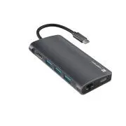 Natec Multiport-Adapter FOWLER 2 3X USB 3.0 HUB, HDMI 4K, USB-C, RJ45, SD, MICRO SD