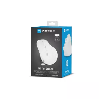 Natec CRAKE 2 Drahtlose Maus/Büro/Optisch/2 400 DPI/USB BT/Weiß/Vertikal/Optisch/Rechtshänder Natec CRAKE 2 Drahtlose Maus/Büro/Optisch/2 400 DPI/USB BT/Weiß/Vertikal/Optisch/Rechtshänder