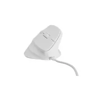 Natec CRAKE 2 PRO Vertikale Maus/Vertikal/Optisch/Rechtshänder/12 400 DPI/Kabellos USB-A/Weiß