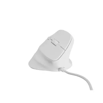 Natec CRAKE 2 PRO Vertikale Maus/Vertikal/Optisch/Rechtshänder/12 400 DPI/Kabellos USB-A/Weiß