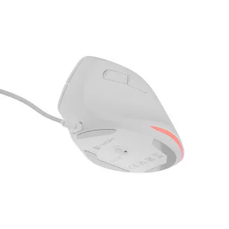 Natec CRAKE 2 PRO Vertikale Maus/Vertikal/Optisch/Rechtshänder/12 400 DPI/Kabellos USB-A/Weiß