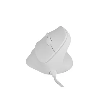 Natec CRAKE 2 PRO Vertikale Maus/Vertikal/Optisch/Rechtshänder/12 400 DPI/Kabellos USB-A/Weiß