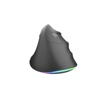 Natec CRAKE 2 PRO Vertikale Maus/Vertikal/Optisch/Rechtshänder/12 400 DPI/Kabellos USB-A/Schwarz