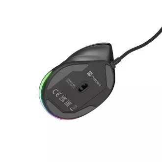 Natec CRAKE 2 PRO Vertikale Maus/Vertikal/Optisch/Rechtshänder/12 400 DPI/Kabellos USB-A/Schwarz