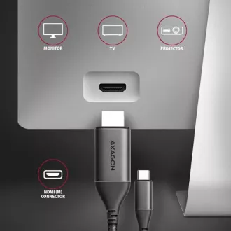 AXAGON RVC-HI2MC, USB-C -> HDMI 2.0a Reduzierstück / Kabel 1,8m, 4K/60Hz HDR10 AXAGON RVC-HI2MC, USB-C -> HDMI 2.0a Reduzierstück / Kabel 1,8m, 4K/60Hz HDR10