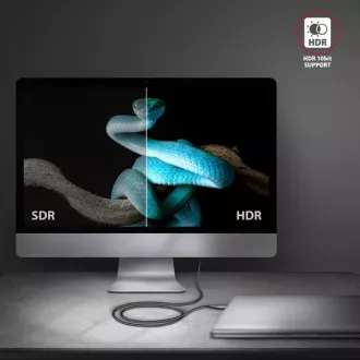 AXAGON RVC-HI2MC, USB-C -> HDMI 2.0a Reduzierstück / Kabel 1,8m, 4K/60Hz HDR10 AXAGON RVC-HI2MC, USB-C -> HDMI 2.0a Reduzierstück / Kabel 1,8m, 4K/60Hz HDR10