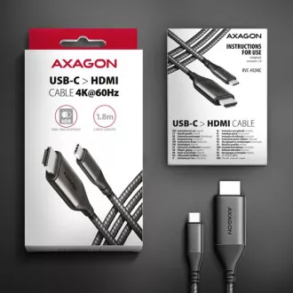 AXAGON RVC-HI2MC, USB-C -> HDMI 2.0a Reduzierstück / Kabel 1,8m, 4K/60Hz HDR10 AXAGON RVC-HI2MC, USB-C -> HDMI 2.0a Reduzierstück / Kabel 1,8m, 4K/60Hz HDR10