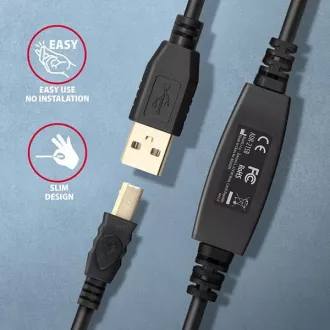 AXAGON ADR-215B, USB 2.0 A-M -> B-M aktives Patchkabel, 15m AXAGON ADR-215B, USB 2.0 A-M -> B-M aktives Patchkabel, 15m