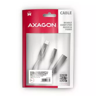 AXAGON ADA-HCPD, USB-C auf 3,5mm Klinke - Hi-Res DAC Audio Adapter, 384kHz/32bit, Stereo, PD 60W 3A AXAGON ADA-HCPD, USB-C auf 3,5mm Klinke - Hi-Res DAC Audio Adapter, 384kHz/32bit, Stereo, PD 60W 3A