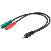PremiumCord Adapter 4pin 3.5mm-2x Stereo 3.5mm M/2xF