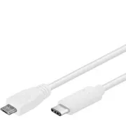PremiumCord USB-C/Stecker - USB 2.0 Micro-B/Stecker, weiß, 0,6m
