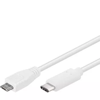 PremiumCord USB-C/Stecker - USB 2.0 Micro-B/Stecker, weiß, 0,6m PremiumCord USB-C/Stecker - USB 2.0 Micro-B/Stecker, weiß, 0,6m