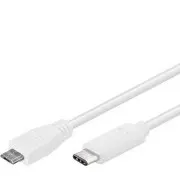 PremiumCord USB-C/Stecker - USB 2.0 Micro-B/Stecker, weiß, 0,6m